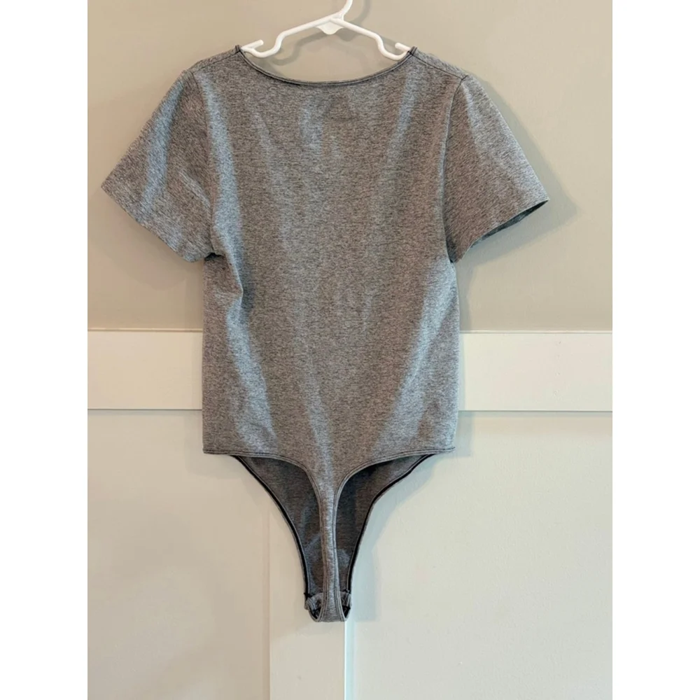 Women's Free People Gray Short Sleeve Bodysuit S